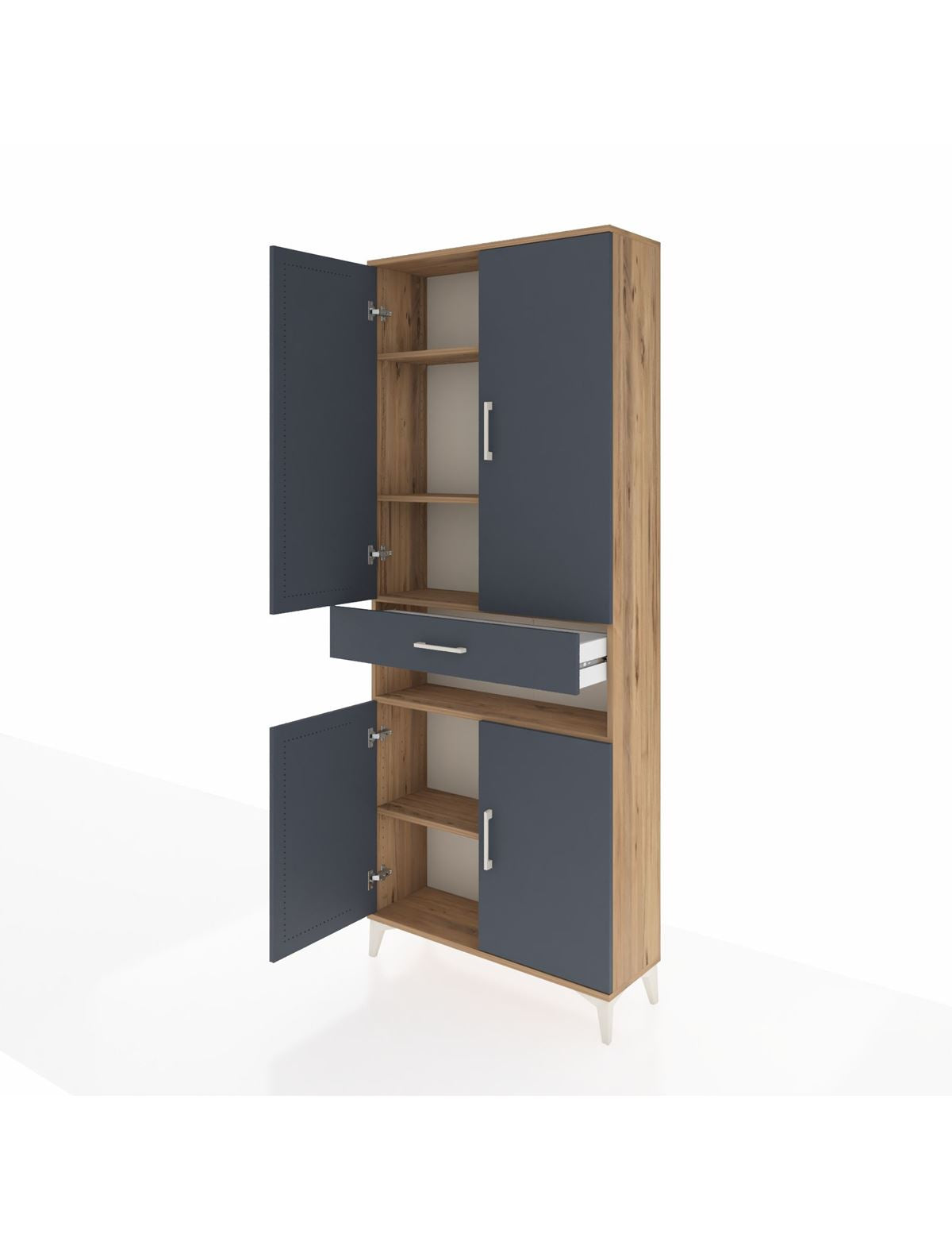 Arges Dolap 5 Raflı Tek Çekmeceli 4 Kapaklı 88x30x221 - S30M157V8A