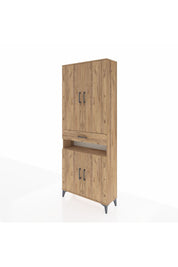 Arges Dolap 5 Raflı Tek Çekmeceli 4 Kapaklı 88x30x221 Çam-Çam