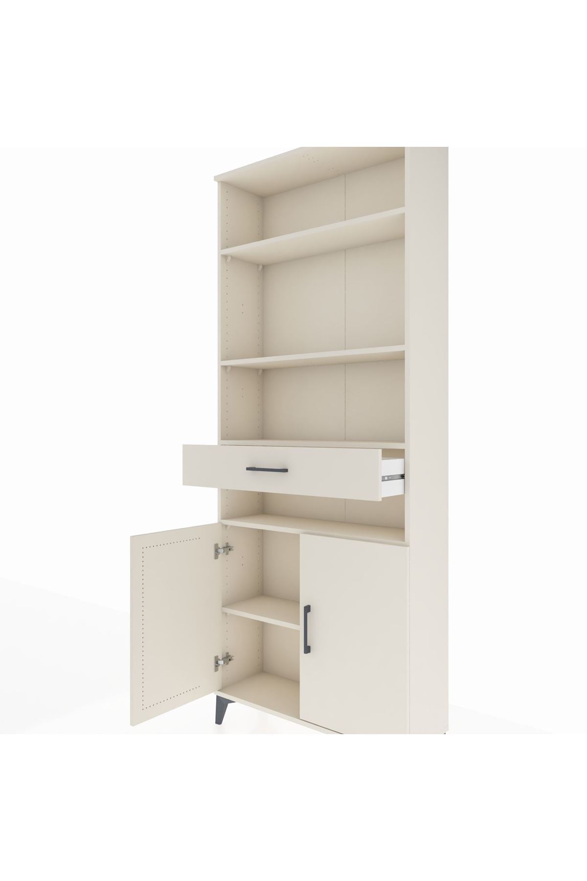 Arges Dolap 5 Raflı Tek Çekmeceli 2 Kapaklı 88x30x221 Aytaşı-Aytaşı