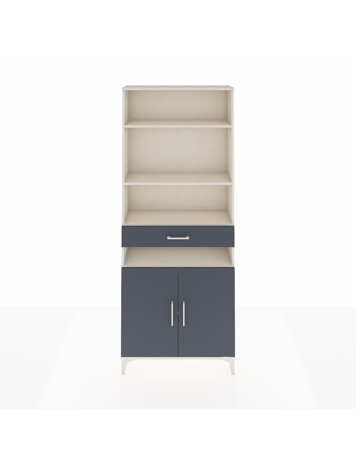 Arges Dolap 5 Raflı Tek Çekmeceli 2 Kapaklı 88x30x221 Aytaşı-Antrasit