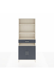 Arges Dolap 5 Raflı Tek Çekmeceli 2 Kapaklı 88x30x221 Aytaşı-Antrasit