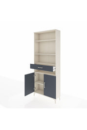 Arges Dolap 5 Raflı Tek Çekmeceli 2 Kapaklı 88x30x221 Aytaşı-Antrasit