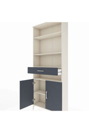 Arges Dolap 5 Raflı Tek Çekmeceli 2 Kapaklı 88x30x221 Aytaşı-Antrasit