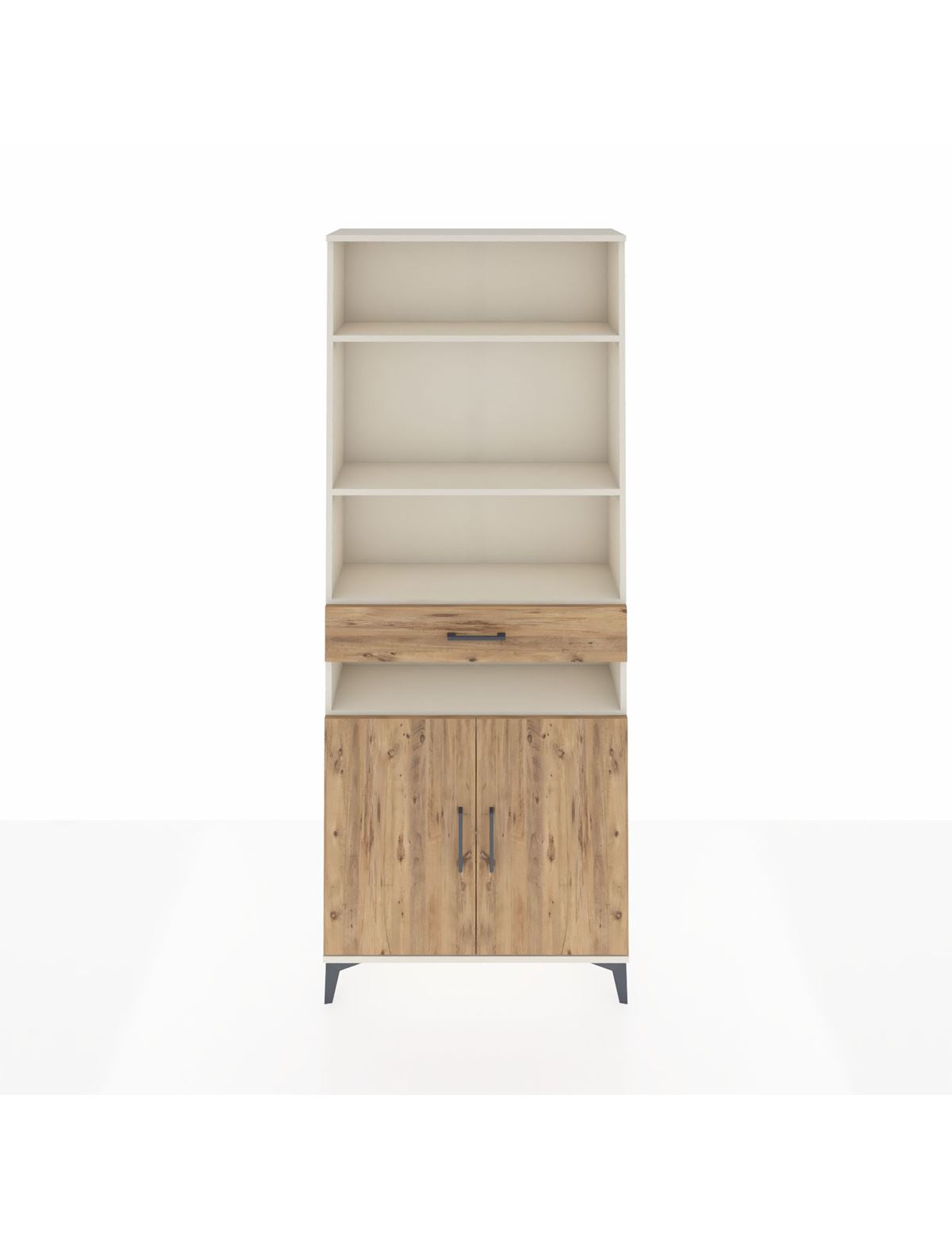 Arges Dolap 5 Raflı Tek Çekmeceli 2 Kapaklı 88x30x221 Aytaşı-Çam