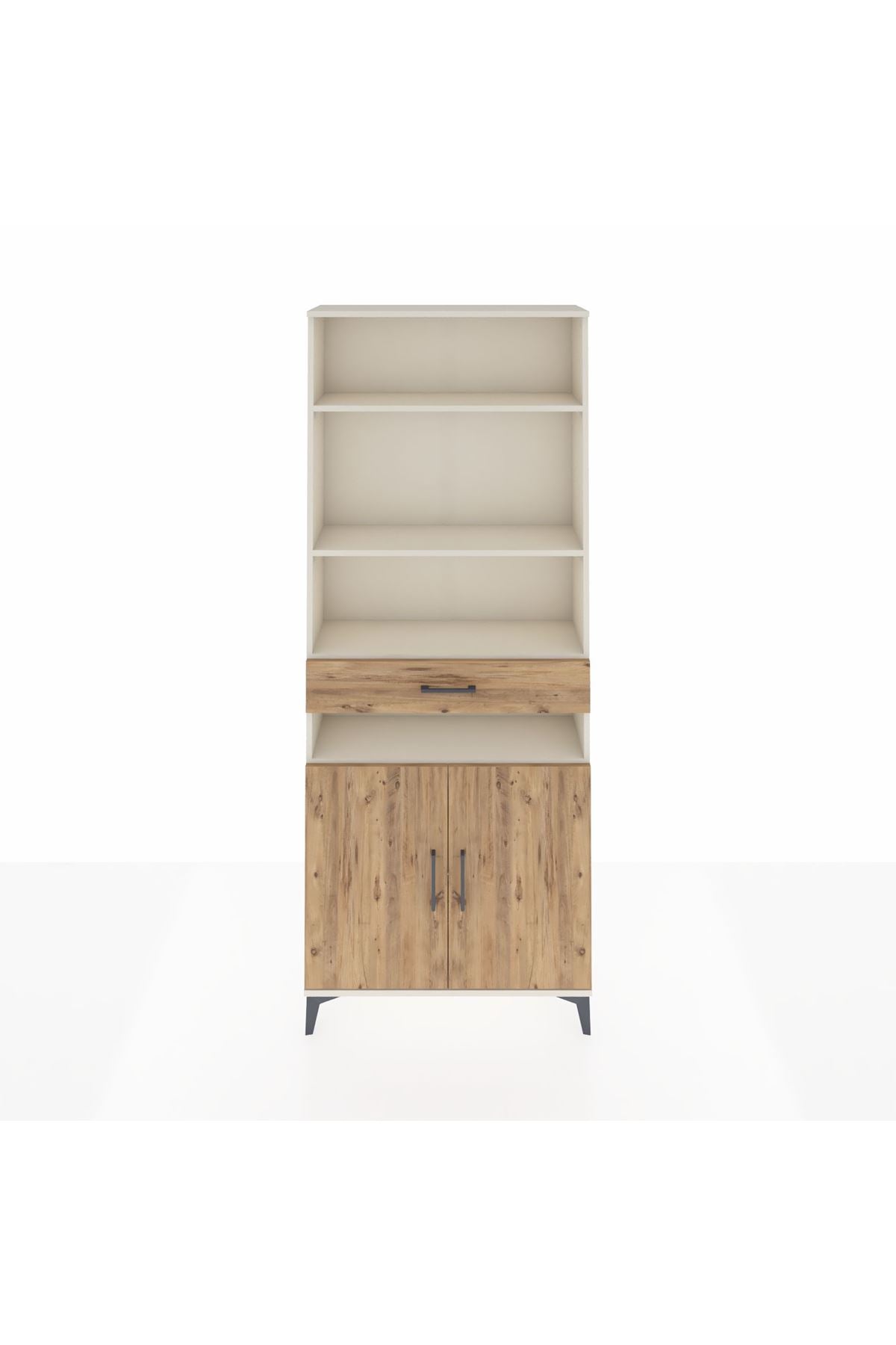 Arges Dolap 5 Raflı Tek Çekmeceli 2 Kapaklı 88x30x221 Aytaşı-Çam