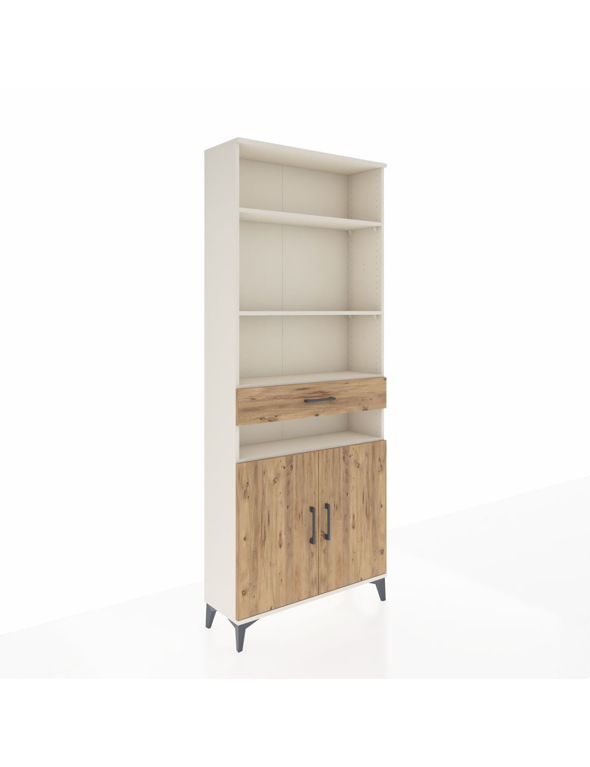 Arges Dolap 5 Raflı Tek Çekmeceli 2 Kapaklı 88x30x221 Aytaşı-Çam