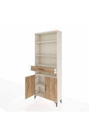 Arges Dolap 5 Raflı Tek Çekmeceli 2 Kapaklı 88x30x221 Aytaşı-Çam