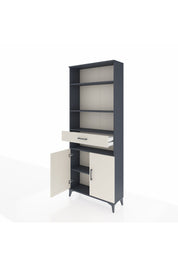 Arges Dolap 5 Raflı Tek Çekmeceli 2 Kapaklı 88x30x221 Antrasit-Aytaşı