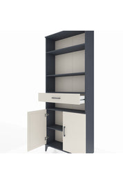 Arges Dolap 5 Raflı Tek Çekmeceli 2 Kapaklı 88x30x221 Antrasit-Aytaşı