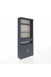 Arges Dolap 5 Raflı Tek Çekmeceli 2 Kapaklı 88x30x221 Antrasit-Antrasit