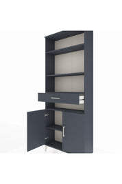 Arges Dolap 5 Raflı Tek Çekmeceli 2 Kapaklı 88x30x221 Antrasit-Antrasit