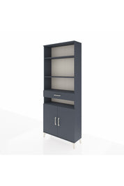 Arges Dolap 5 Raflı Tek Çekmeceli 2 Kapaklı 88x30x221 Antrasit-Antrasit