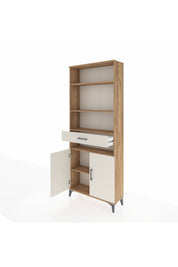 Arges Dolap 5 Raflı Tek Çekmeceli 2 Kapaklı 88x30x221 Çam-Aytaşı