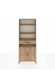 Arges Dolap 5 Raflı Tek Çekmeceli 2 Kapaklı 88x30x221 Çam-Çam