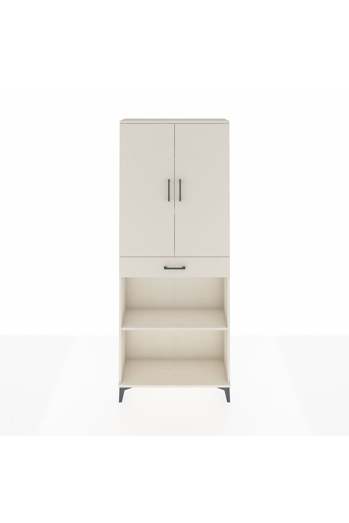 Arges Dolap 4 Raflı Tek Çekmeceli 2 Kapaklı 88x30x221 Aytaşı-Aytaşı