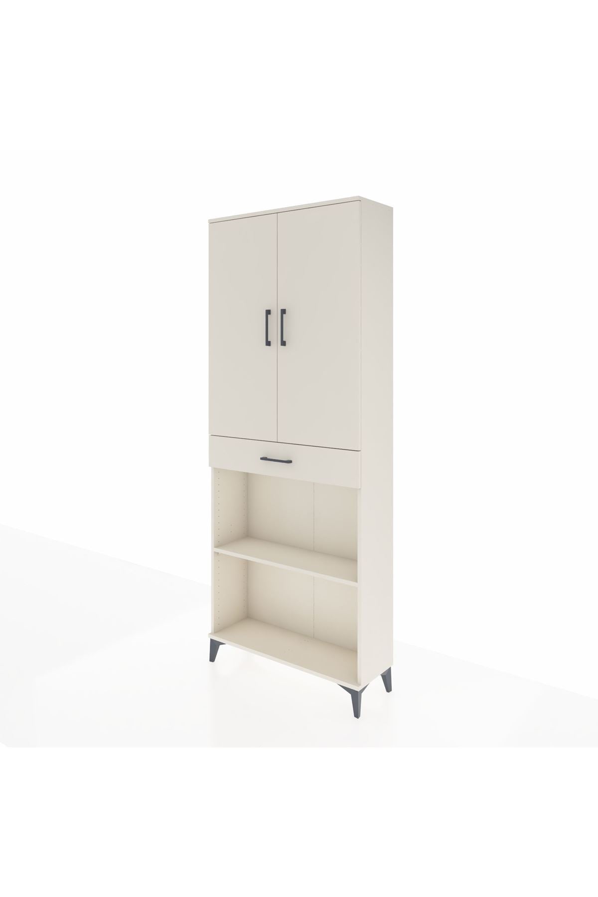 Arges Dolap 4 Raflı Tek Çekmeceli 2 Kapaklı 88x30x221 Aytaşı-Aytaşı