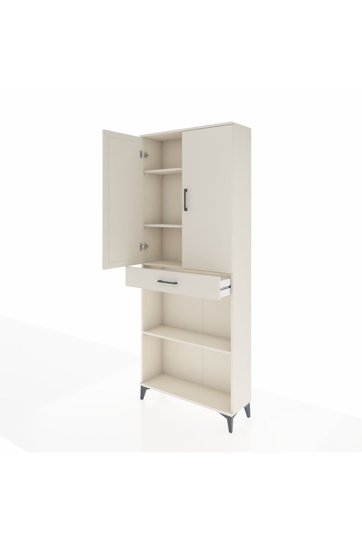 Arges Dolap 4 Raflı Tek Çekmeceli 2 Kapaklı 88x30x221 Aytaşı-Aytaşı