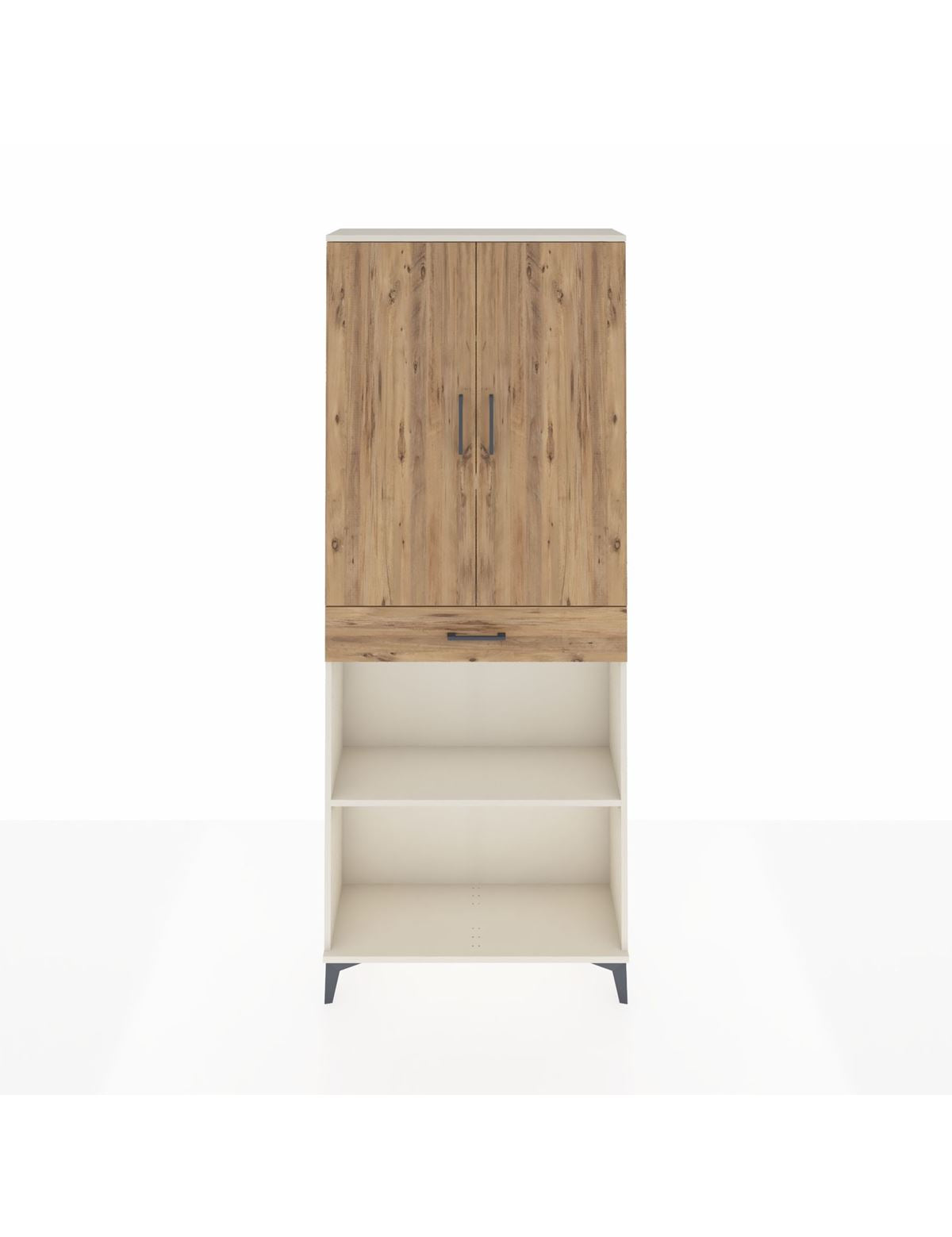 Arges Dolap 4 Raflı Tek Çekmeceli 2 Kapaklı 88x30x221 Aytaşı-Çam