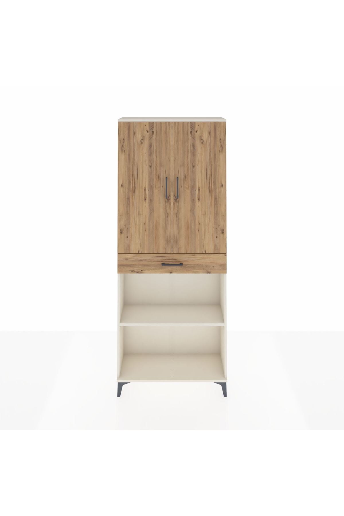 Arges Dolap 4 Raflı Tek Çekmeceli 2 Kapaklı 88x30x221 Aytaşı-Çam