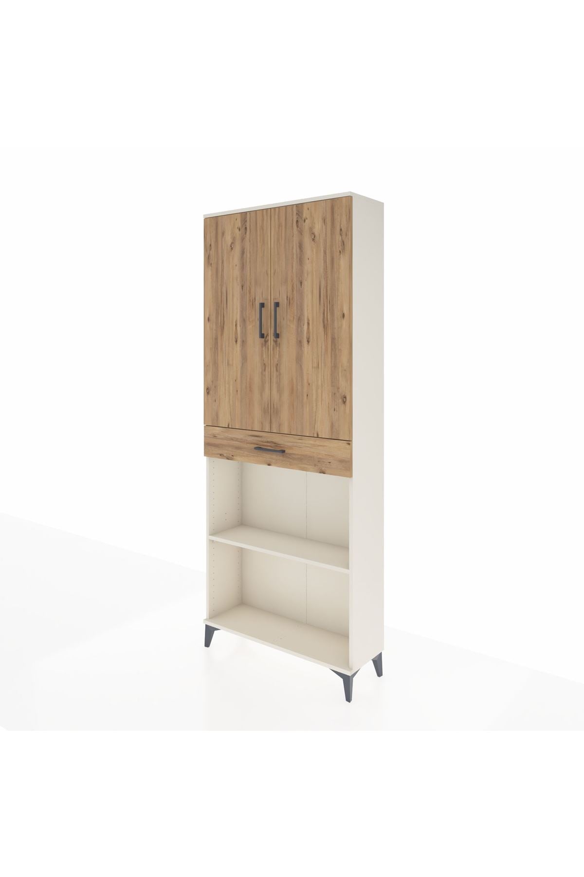 Arges Dolap 4 Raflı Tek Çekmeceli 2 Kapaklı 88x30x221 Aytaşı-Çam