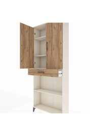 Arges Dolap 4 Raflı Tek Çekmeceli 2 Kapaklı 88x30x221 Aytaşı-Çam