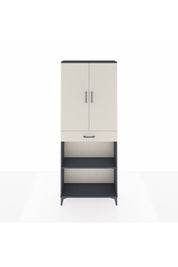 Arges Dolap 4 Raflı Tek Çekmeceli 2 Kapaklı 88x30x221 Antrasit-Aytaşı