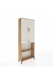 Arges Dolap 4 Raflı Tek Çekmeceli 2 Kapaklı 88x30x221 Çam-Aytaşı
