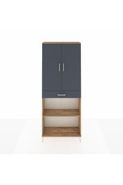 Arges Dolap 4 Raflı Tek Çekmeceli 2 Kapaklı 88x30x221 Çam-Antrasit