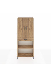 Arges Dolap 4 Raflı Tek Çekmeceli 2 Kapaklı 88x30x221 Çam-Çam