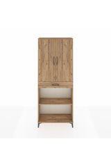 Arges Dolap 4 Raflı Tek Çekmeceli 2 Kapaklı 88x30x221