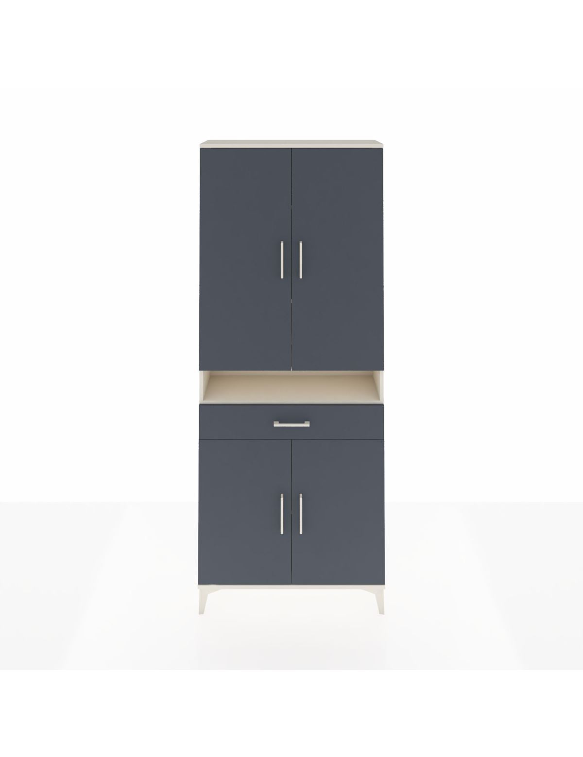 Arges Dolap 5 Raflı Tek Çekmeceli 4 Kapaklı 88x30x221 Aytaşı-Antrasit