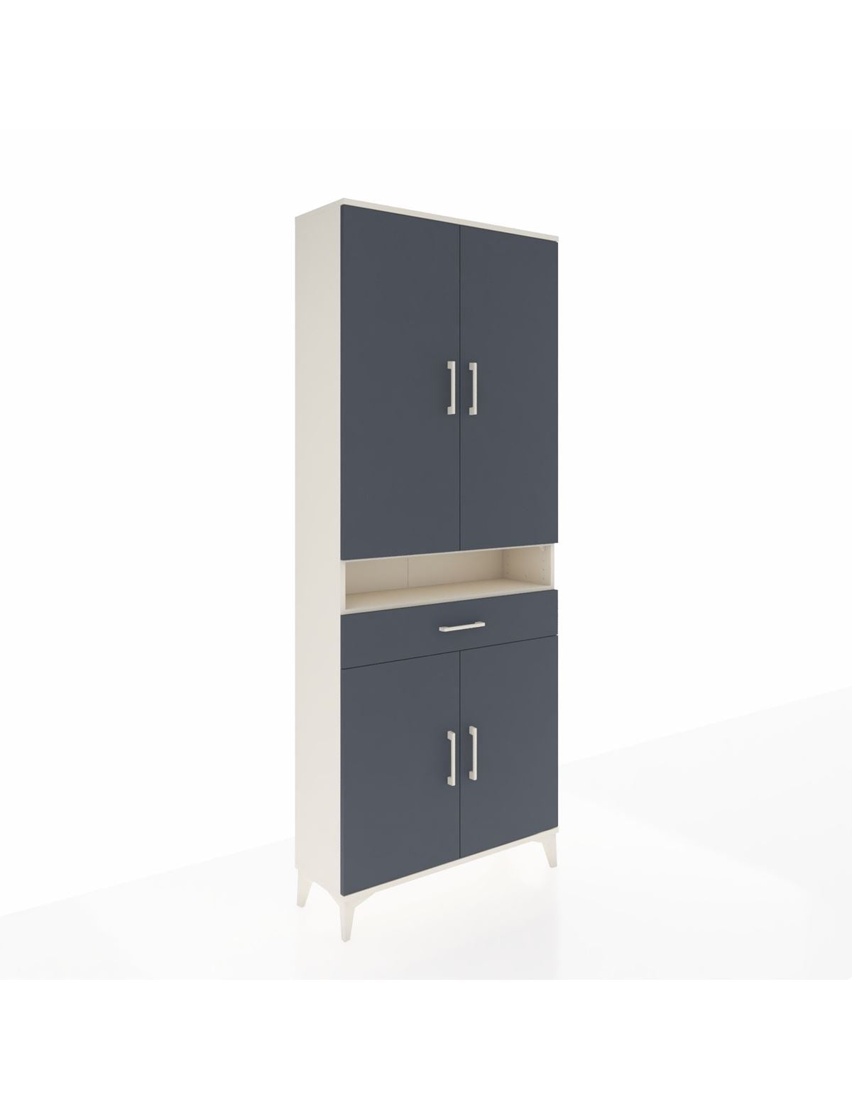 Arges Dolap 5 Raflı Tek Çekmeceli 4 Kapaklı 88x30x221 Aytaşı-Antrasit