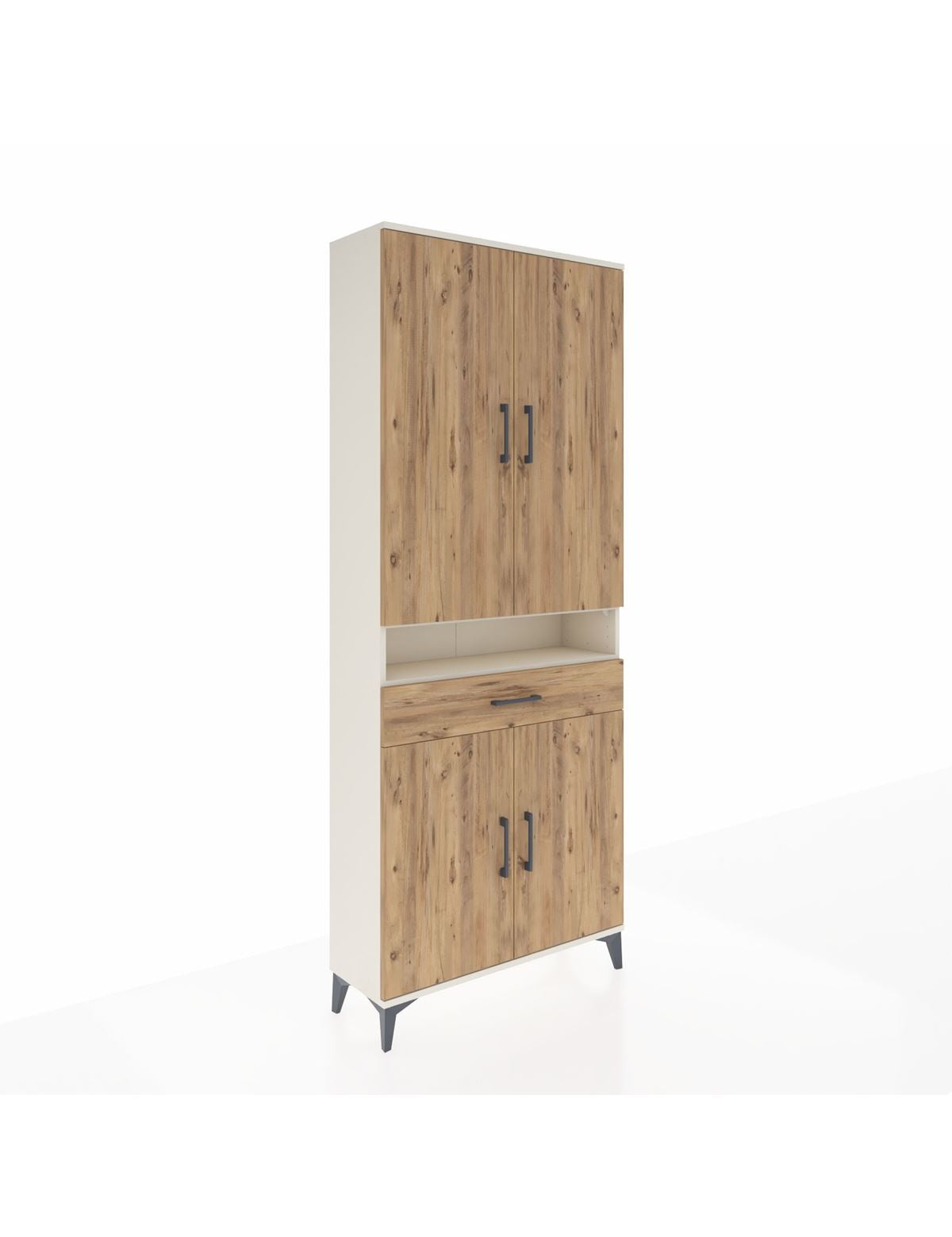 Arges Dolap 5 Raflı Tek Çekmeceli 4 Kapaklı 88x30x221 Aytaşı-Çam