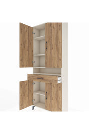 Arges Dolap 5 Raflı Tek Çekmeceli 4 Kapaklı 88x30x221 Aytaşı-Çam