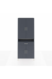 Arges Dolap 5 Raflı Tek Çekmeceli 4 Kapaklı 88x30x221 Antrasit-Antrasit