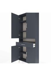 Arges Dolap 5 Raflı Tek Çekmeceli 4 Kapaklı 88x30x221 Antrasit-Antrasit