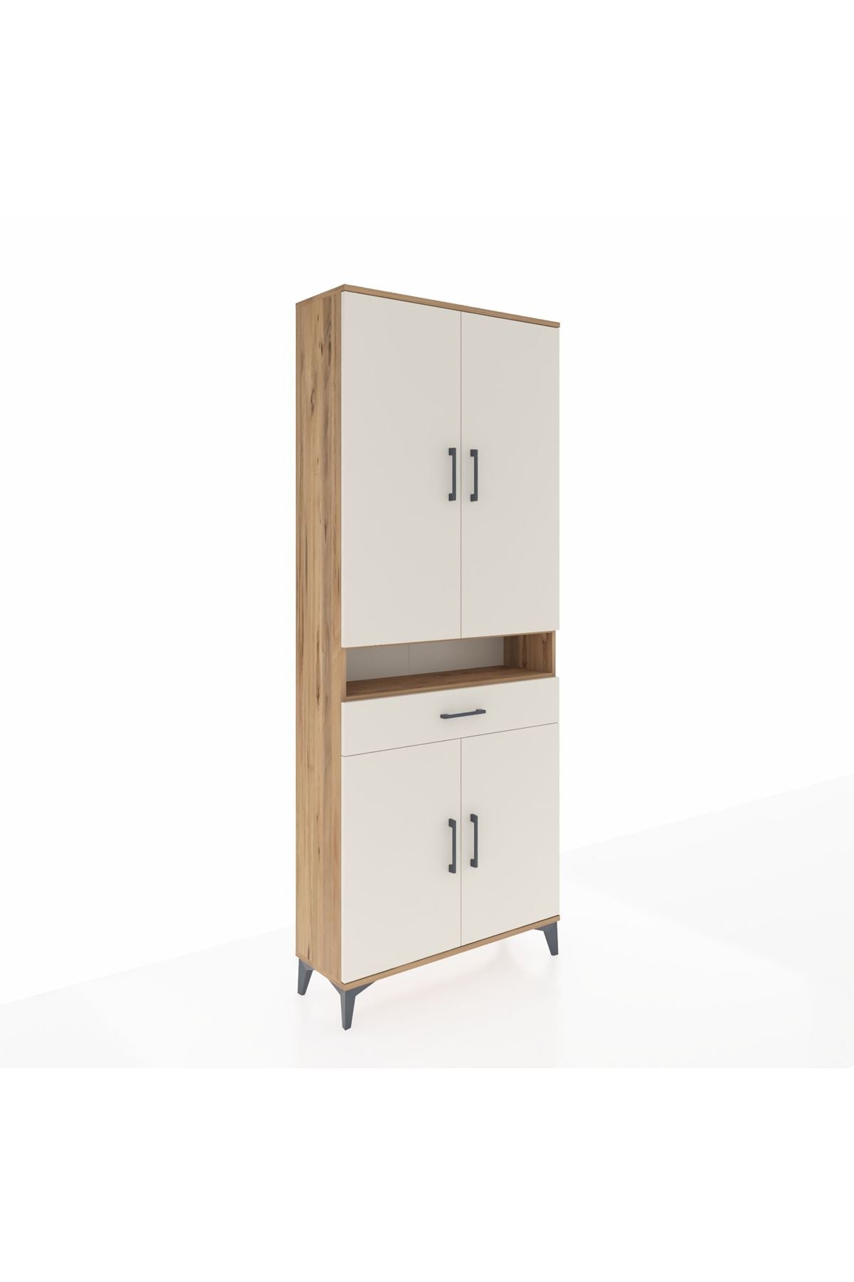 Arges Dolap 5 Raflı Tek Çekmeceli 4 Kapaklı 88x30x221 - S30M160V7A