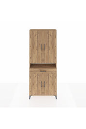 Arges Dolap 5 Raflı Tek Çekmeceli 4 Kapaklı 88x30x221 Çam-Çam