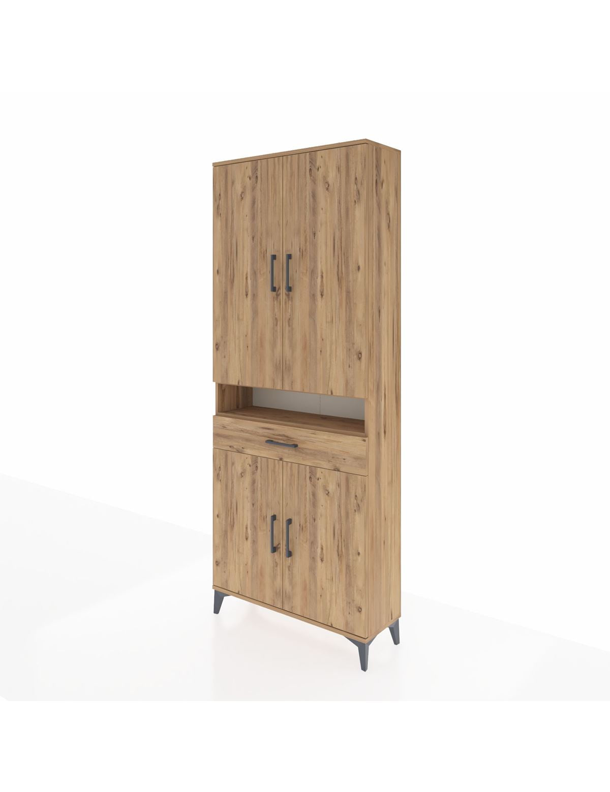 Arges Dolap 5 Raflı Tek Çekmeceli 4 Kapaklı 88x30x221 - S30M160V9A