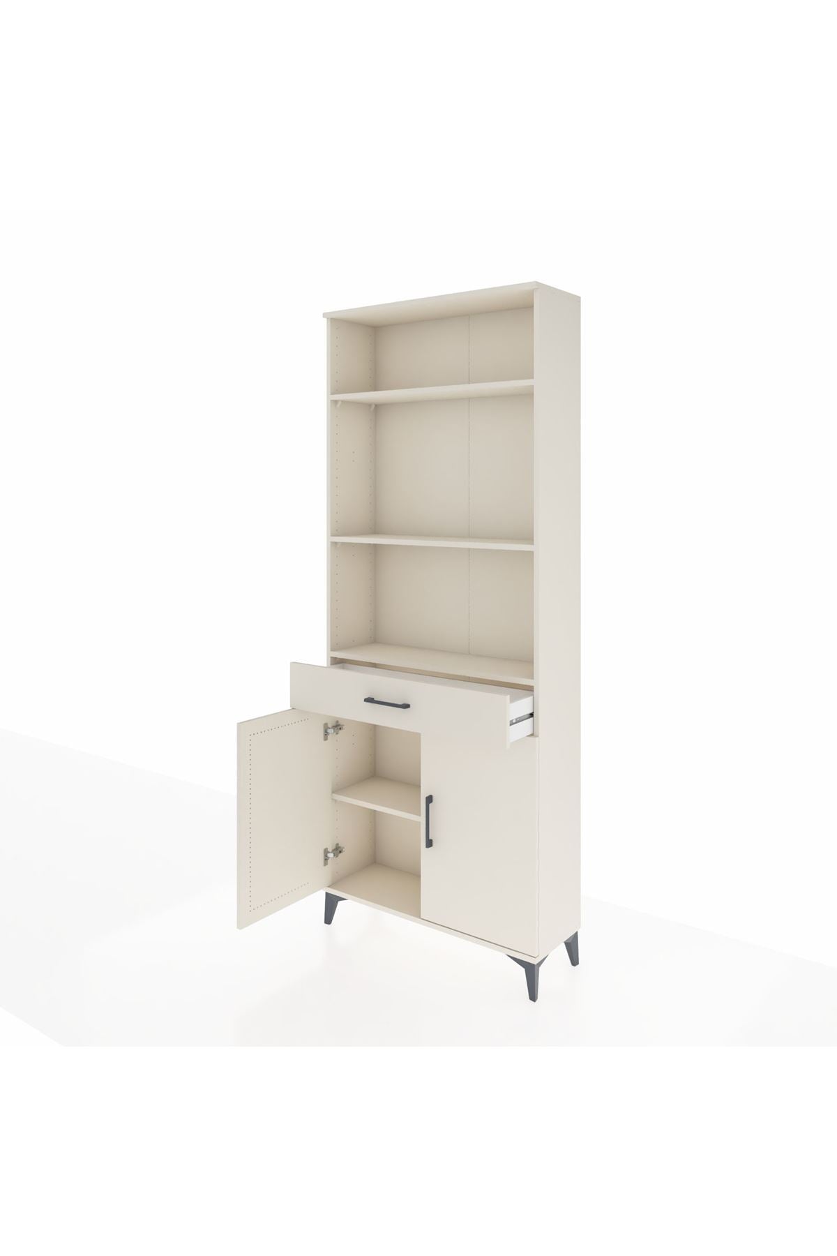 Arges Dolap 4 Raflı Tek Çekmeceli 2 Kapaklı 88x30x221 Aytaşı-Aytaşı