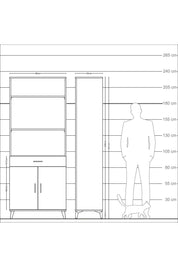 Arges Dolap 4 Raflı Tek Çekmeceli 2 Kapaklı 88x30x221 Aytaşı-Antrasit