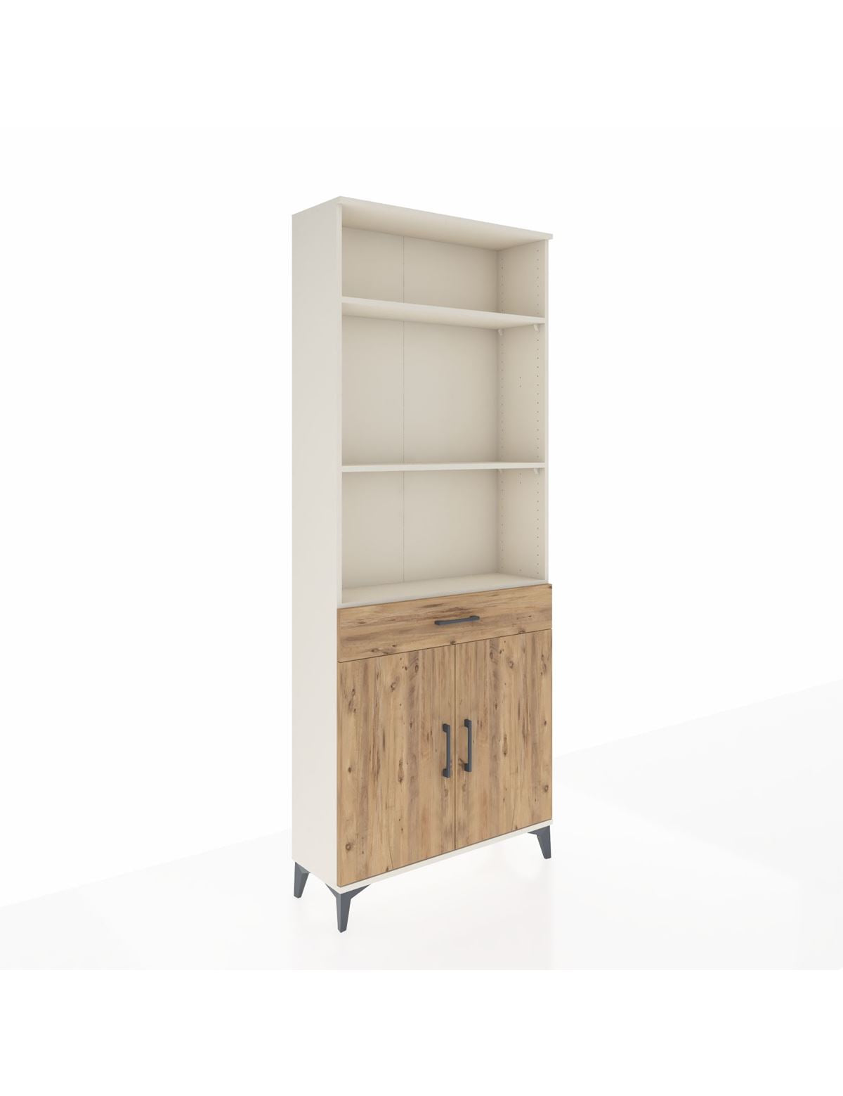 Arges Dolap 4 Raflı Tek Çekmeceli 2 Kapaklı 88x30x221 Aytaşı-Çam