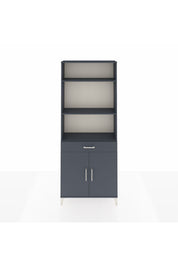 Arges Dolap 4 Raflı Tek Çekmeceli 2 Kapaklı 88x30x221 Antrasit-Antrasit