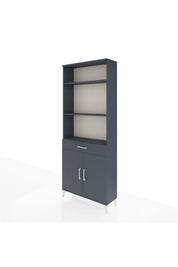 Arges Dolap 4 Raflı Tek Çekmeceli 2 Kapaklı 88x30x221 Antrasit-Antrasit