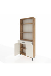 Arges Dolap 4 Raflı Tek Çekmeceli 2 Kapaklı 88x30x221 Çam-Aytaşı