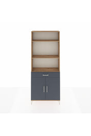 Arges Dolap 4 Raflı Tek Çekmeceli 2 Kapaklı 88x30x221 Çam-Antrasit