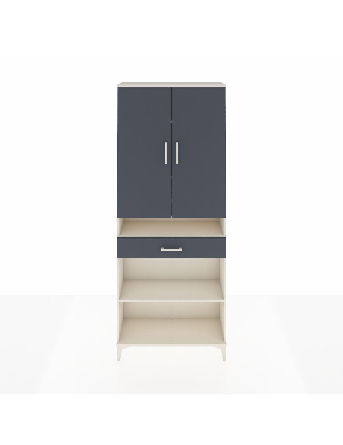 Arges Dolap 5 Raflı Tek Çekmeceli 2 Kapaklı 88x30x221 Aytaşı-Antrasit