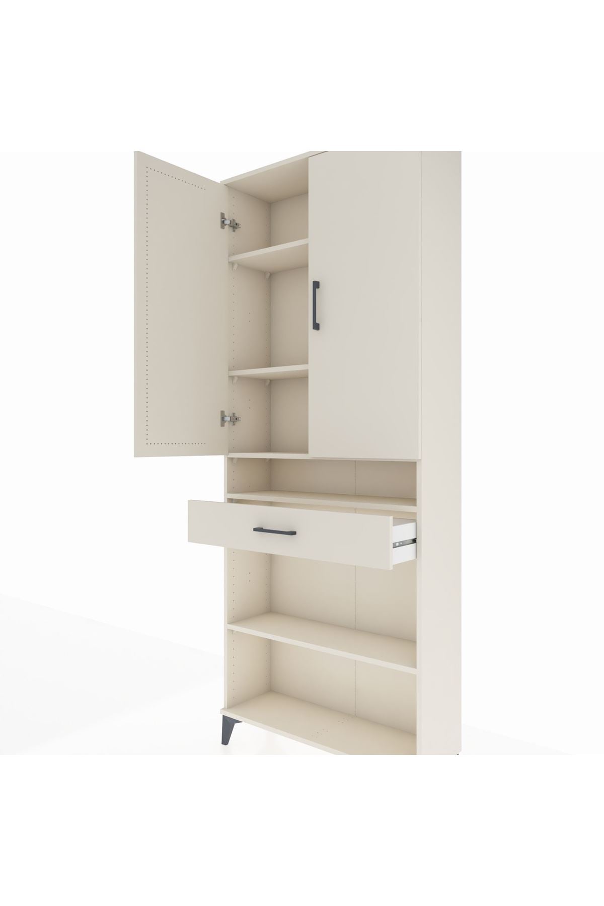 Arges Dolap 5 Raflı Tek Çekmeceli 2 Kapaklı 88x30x221 Aytaşı-Aytaşı