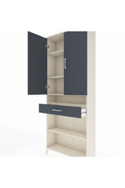 Arges Dolap 5 Raflı Tek Çekmeceli 2 Kapaklı 88x30x221 Aytaşı-Antrasit