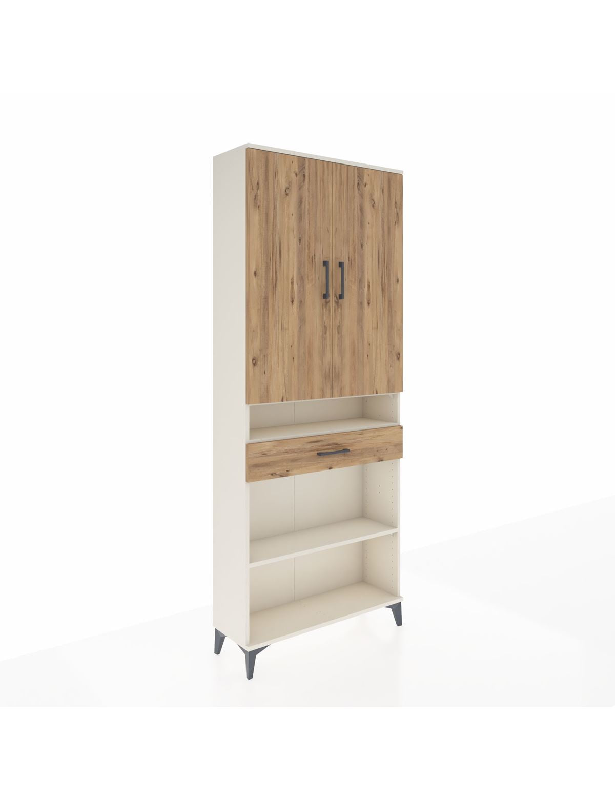 Arges Dolap 5 Raflı Tek Çekmeceli 2 Kapaklı 88x30x221 Aytaşı-Çam